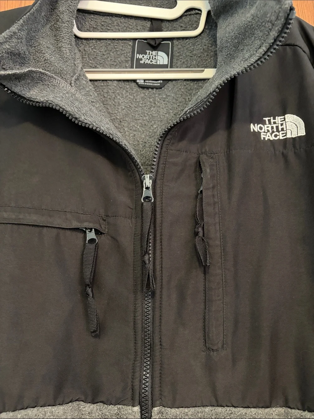 The North Face Denali Fleece Jacket Mens Large Gray Black Full Zip RN99978